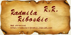 Radmila Riboškić vizit kartica